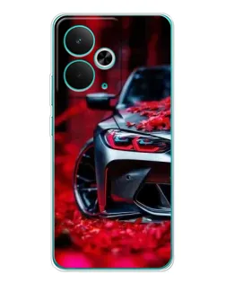 Чехол для Realme 14T с картинкой «Спортивная BMW и цветы» Чехол для Realme 14T с картинкой «Спортивная BMW и цветы»