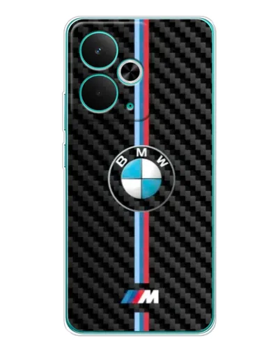 Чехол для Realme 14T с картинкой «Эмблема BMW и карбон»