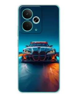 Чехол для Realme 14T с картинкой «BMW — огни неона» Чехол для Realme 14T с картинкой «BMW — огни неона»
