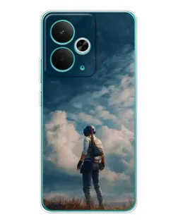 Чохол для Realme 14T з картинкою «Герой PUBG на скелі»