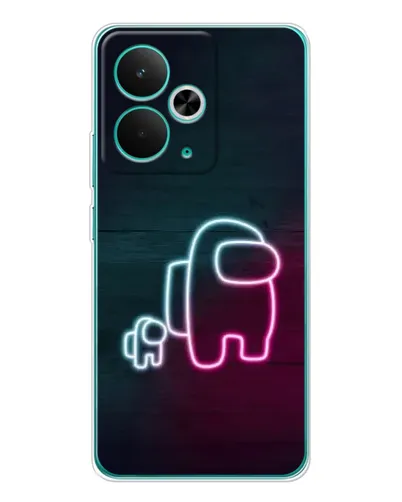 Чохол для Realme 14T з картинкою «Among Us неон-арт»