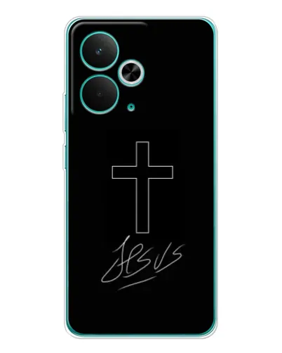 Чехол для Realme 14T с картинкой «Графический крест Jesus» Чехол для Realme 14T с картинкой «Графический крест Jesus»