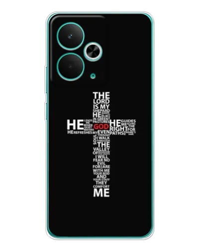Чехол для Realme 14T с картинкой «Текстовый крест» Чехол для Realme 14T с картинкой «Текстовый крест»