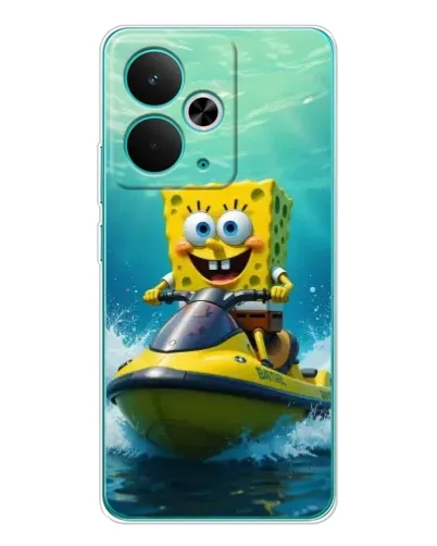 Чехол для Realme 14T с картинкой «Спанч Боб на гидроцикле» Чехол для Realme 14T с картинкой «Спанч Боб на гидроцикле»