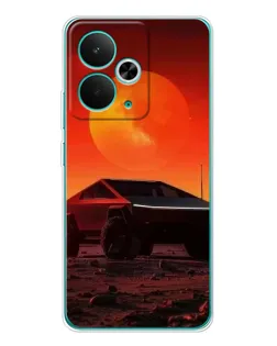 Чехол для Realme 14T с картинкой «Cybertruck на Марсе»