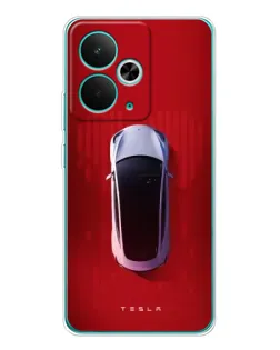 Чехол для Realme 14T с картинкой «Tesla Top View»