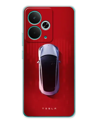 Чехол для Realme 14T с картинкой «Tesla Top View»