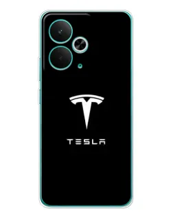 Чехол для Realme 14T с картинкой «Tesla White Logo»