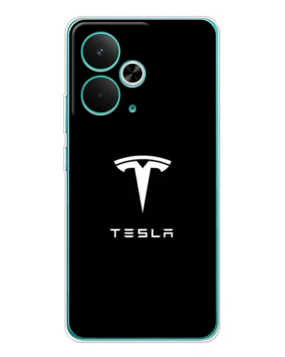 Чехол для Realme 14T с картинкой «Tesla White Logo»