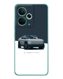 Чехол для Realme 14T с картинкой «Серебристый Cybertruck Tesla»