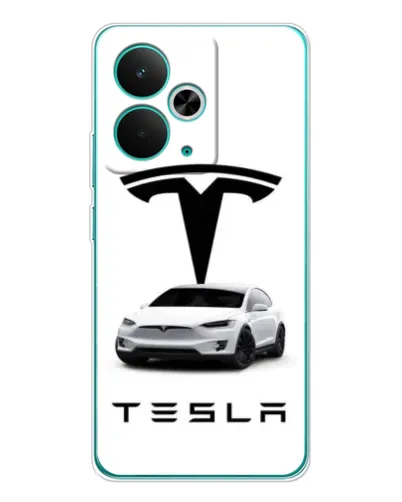 Чехол для Realme 14T с картинкой «Tesla White Style»
