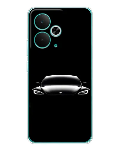 Чехол для Realme 14T с картинкой «Фары Tesla Night»