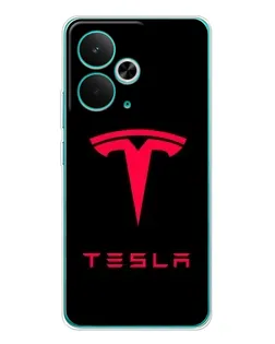 Чехол для Realme 14T с картинкой «Tesla Red Logo»