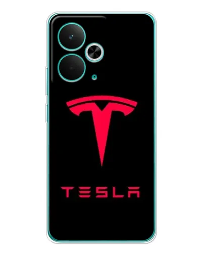 Чехол для Realme 14T с картинкой «Tesla Red Logo»