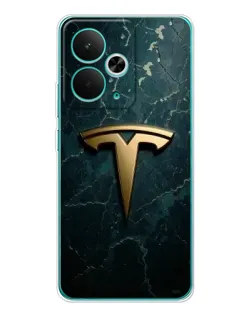 Чехол для Realme 14T с картинкой «Мраморная Tesla Gold»