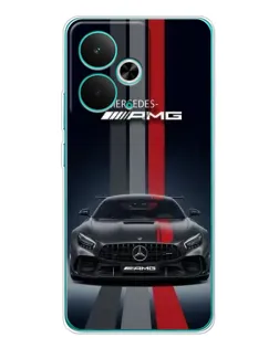 Чехол для Realme 14T с картинкой «Mercedes — белый карбон»