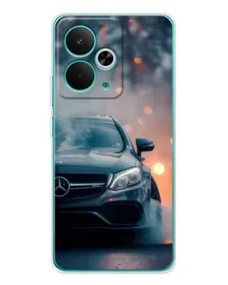 Чехол для Realme 14T с картинкой «Mercedes — ночной город»