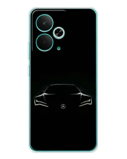 Чехол для Realme 14T с картинкой «Mercedes — силуэт авто» Чехол для Realme 14T с картинкой «Mercedes — силуэт авто»