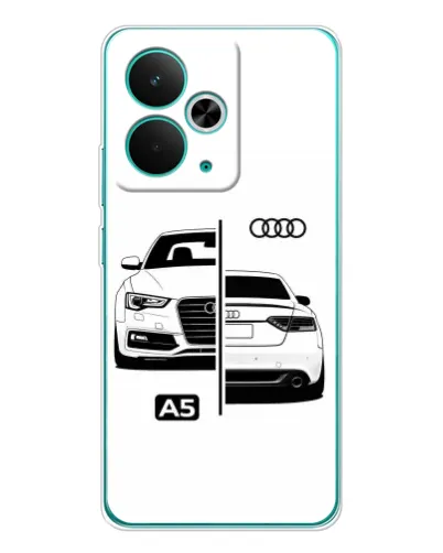 Чехол для Realme 14T с картинкой «Audi — контрастный дизайн»