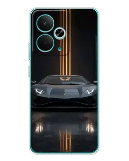 Чехол для Realme 14T с картинкой «Lamborghini золотые линии»