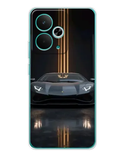 Чехол для Realme 14T с картинкой «Lamborghini золотые линии»