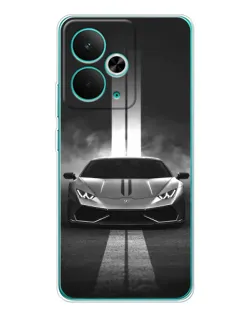 Чехол для Realme 14T с картинкой «Lamborghini симметрия дорог»