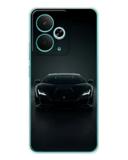 Чехол для Realme 14T с картинкой «Черный Lamborghini Aventador»