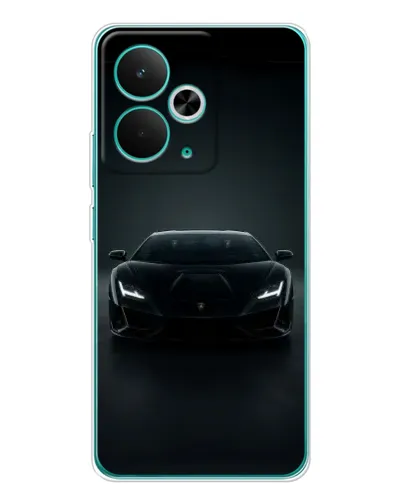 Чехол для Realme 14T с картинкой «Черный Lamborghini Aventador»