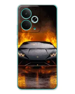 Чехол для Realme 14T с картинкой «Lamborghini в огне»