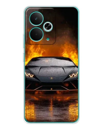 Чехол для Realme 14T с картинкой «Lamborghini в огне»