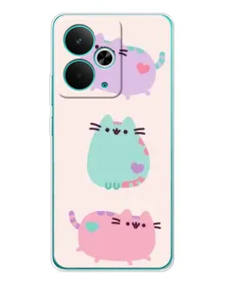 Чехол для Realme 14T с картинкой «Pusheen трио» Чехол для Realme 14T с картинкой «Pusheen трио»