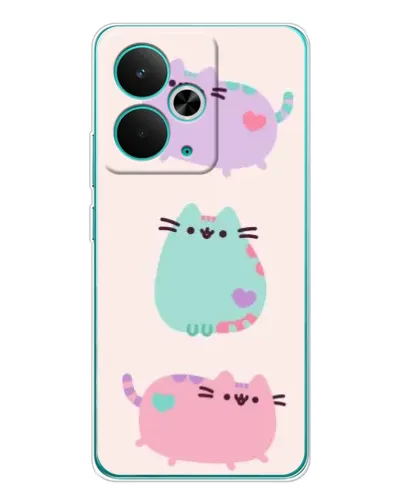 Чехол для Realme 14T с картинкой «Pusheen трио»