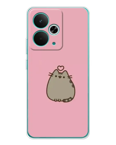 Чехол для Realme 14T с картинкой «Pusheen сердце»