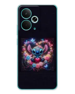 Чехол для Realme 14T с картинкой «Stitch в цветах» Чехол для Realme 14T с картинкой «Stitch в цветах»