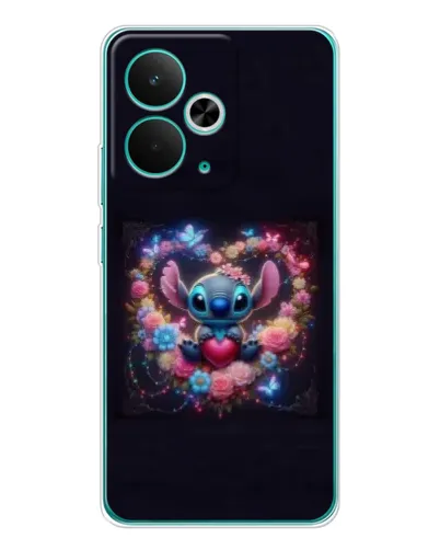 Чехол для Realme 14T с картинкой «Stitch в цветах»