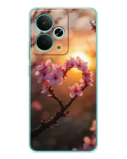 Чехол для Realme 14T с картинкой «Розовый цвет сердце на фоне заката» Чехол для Realme 14T с картинкой «Розовый цвет сердце на фоне заката»