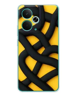 Чохол для Realme 14T з картинкою «Чорне жовте переплетення»