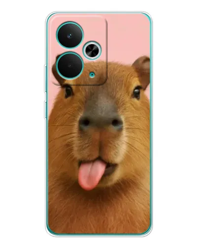 Чехол для Realme 14T с картинкой «Капибара с языком» Чехол для Realme 14T с картинкой «Капибара с языком»