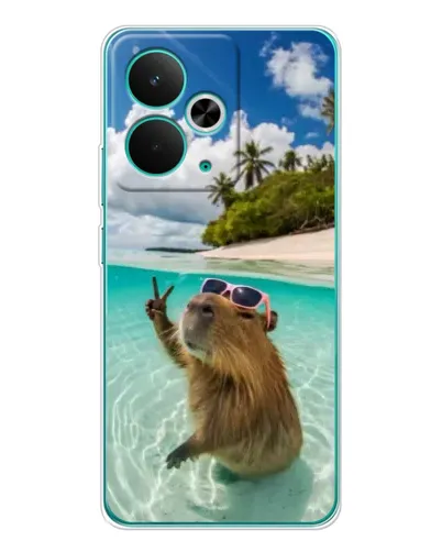 Чехол для Realme 14T с картинкой «Капибара на море» Чехол для Realme 14T с картинкой «Капибара на море»