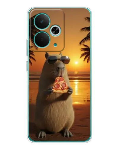 Чехол для Realme 14T с картинкой «Капибара с пиццей» Чехол для Realme 14T с картинкой «Капибара с пиццей»