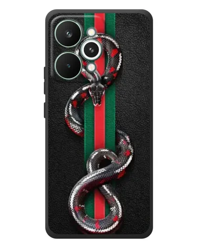 Чехол для Realme 15 Pro с картинкой «Gucci — змея на полосе» Чехол для Realme 15 Pro с картинкой «Gucci — змея на полосе»