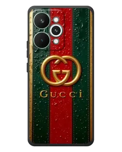 Чехол для Realme 15 Pro с картинкой «Gucci — фирменная полоса и золото»