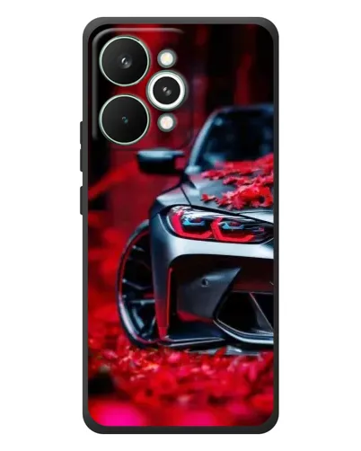 Чехол для Realme 15 Pro с картинкой «Спортивная BMW и цветы» Чехол для Realme 15 Pro с картинкой «Спортивная BMW и цветы»