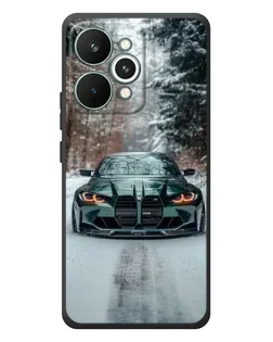Чехол для Realme 15 Pro с картинкой «BMW в зимнем лесу»