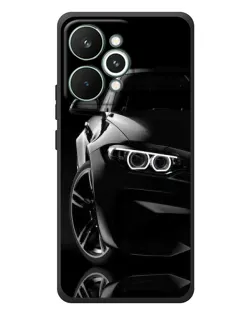 Чехол для Realme 15 Pro с картинкой «Черная BMW — профиль»