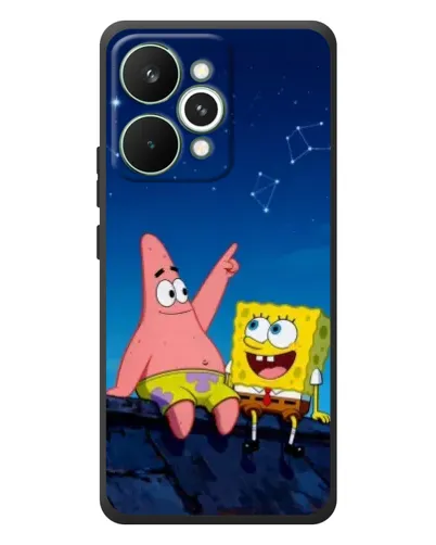 Чехол для Realme 15 Pro с картинкой «Губка Боб и Патрик ночью»