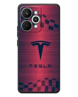 Чехол для Realme 15 Pro с картинкой «Тесла красный карбон»