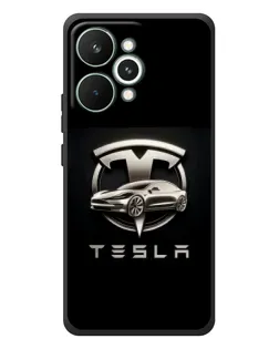 Чехол для Realme 15 Pro с картинкой «Tesla — серебристое авто»