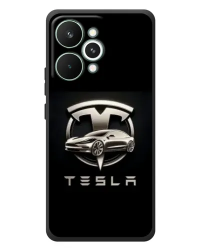 Чехол для Realme 15 Pro с картинкой «Tesla — серебристое авто» Чехол для Realme 15 Pro с картинкой «Tesla — серебристое авто»
