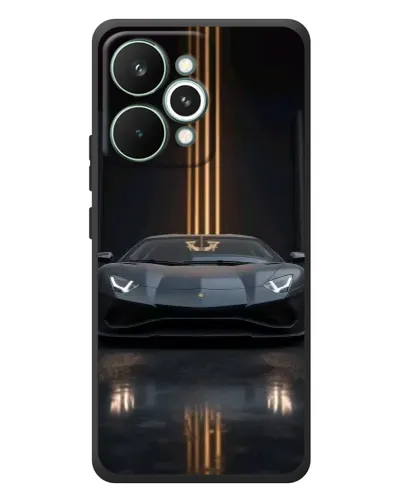 Чехол для Realme 15 Pro с картинкой «Lamborghini золотые линии»
